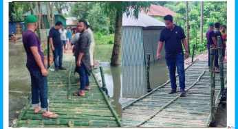 টাঙ্গাইলে বন্যায় ভেঙ্গে যাওয়া ব্রীজ মেরামত করে দিলো ‘ছাত্রলীগ’